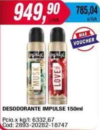 Maxiconsumo DESODORANTE IMPULSE 150ml oferta