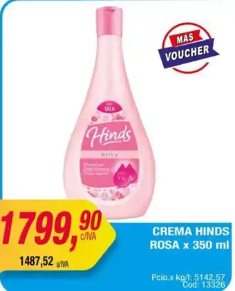 Maxiconsumo CREMA HINDS ROSA x 350ml oferta