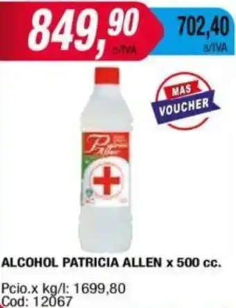 Maxiconsumo ALCOHOL PATRICIA ALLEN x 500cc oferta