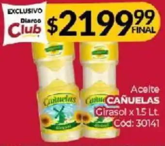 Diarco Aceite Canelas CaneCAÑUELAS Girasol x 1.5lt oferta