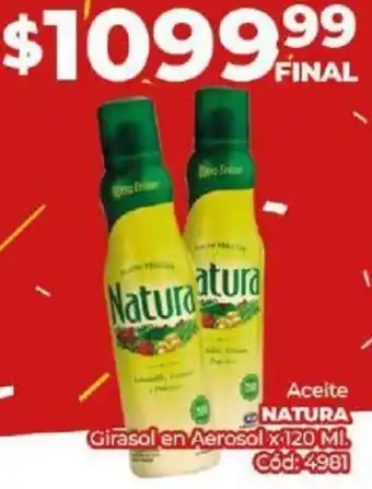 Diarco Aceite NATURA Girasol en Aerosol x 120ml oferta