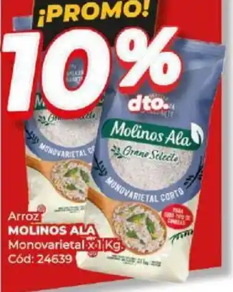 Diarco Arroz MOLINOS ALA Monovarietal x 1kg oferta