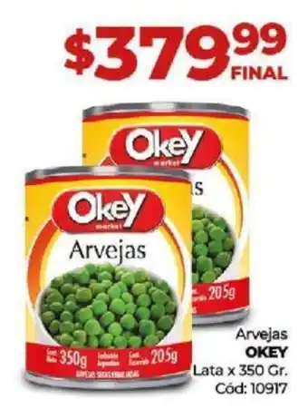 Diarco Arvejas Okey Lata x 350gr oferta