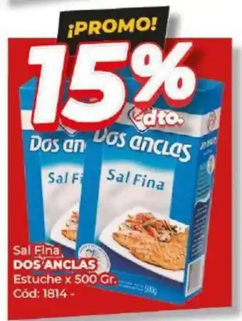 Diarco Sal Fina DOS ANCLAS Estuche x 500gr oferta