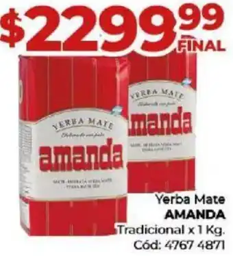 Diarco Yerba Mate AMANDA Tradicional x 1kg oferta