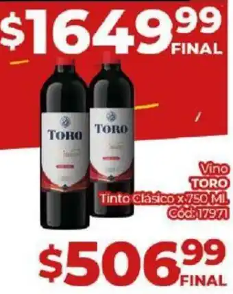 Diarco Vino TORO Tinto Clásico x 750ml oferta