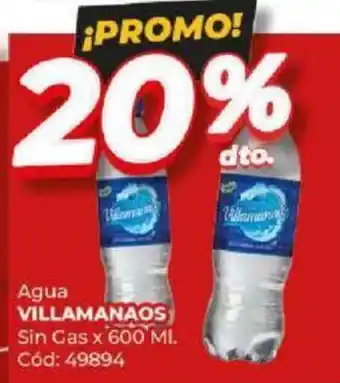 Diarco Agua VILLAMANAOS Sin Cas x 600ml oferta