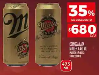 Supermercados DIA CERVEZA LATA MILLERX 473ML oferta