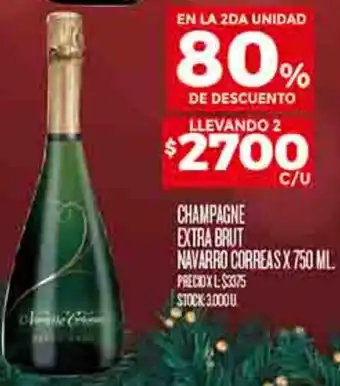 Supermercados DIA CHAMPAGNE EXTRA BRUT NAVARRO CORREAS X 750ML oferta