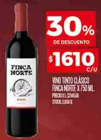 Supermercados DIA VINO TINTO CLÁSICO FINCA NORTE X 750ML oferta