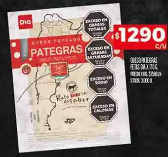 Supermercados DIA QUESO PATEGRAS FETAS DIA X 170G oferta