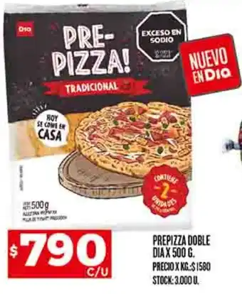Supermercados DIA PREPIZZA DOBLE DIA X 500G oferta