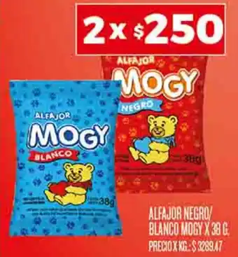 Supermercados DIA ALFAJOR NEGRO/ BLANCO MOGY X 38G oferta