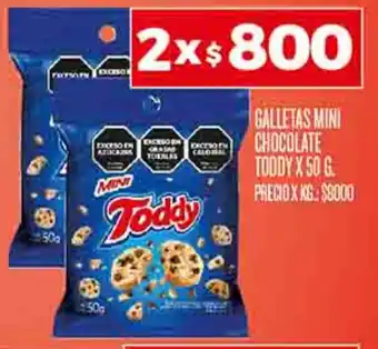 Supermercados DIA GALLETAS MINI CHOCOLATE TODDY X 50G oferta