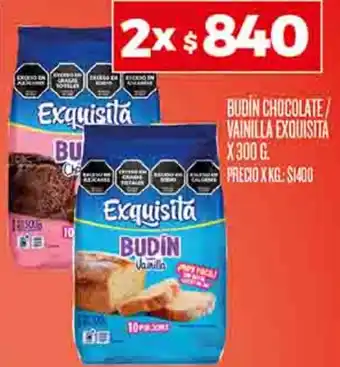 Supermercados DIA BUDÍN CHOCOLATE VAINILLA EXQUISITA X 300G oferta