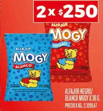 Supermercados DIA ALFAJOR NEGRO/ BLANCO MOGY X 38G oferta