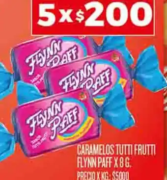 Supermercados DIA CARAMELOS TUTTI FRUTTI FLYNN PAFF X 8G oferta