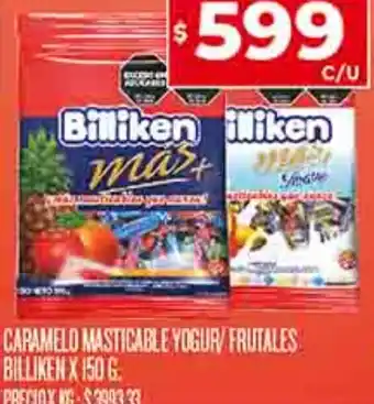 Supermercados DIA CARAMELO MASTICABLE YOGUR/ FRUTALES BILLIKEN X 150G oferta