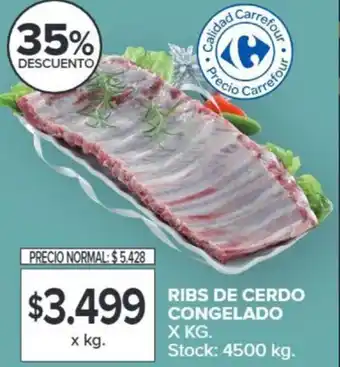 Carrefour RIBS DE CERDO CONGELADO X KG oferta