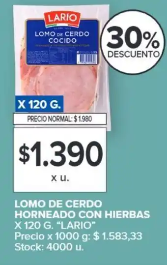 Carrefour LOMO DE CERDO HORNEADO CON HIERBAS X 120G oferta