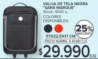 Carrefour VALIJA DE TELA NEGRA SANS MARQUE oferta