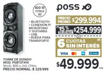 Carrefour poss TORRE DE SONIDO MOD. PSBTST410 oferta