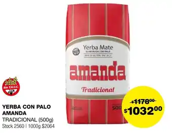 Atomo Conviene YERBA CON PALO AMANDA TRADICIONAL 500g oferta