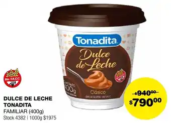 Atomo Conviene DULCE DE LECHE TONADITA FAMILIAR 400g oferta