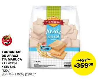 Atomo Conviene TOSTADITAS DE ARROZ TIA MARUCA 120g oferta