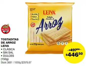 Atomo Conviene TOSTADITAS DE ARROZ LEIVA 150g oferta