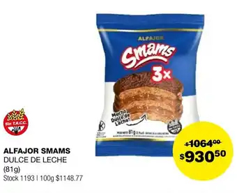 Atomo Conviene ALFAJOR SMAMS DULCE DE LECHE 81g oferta