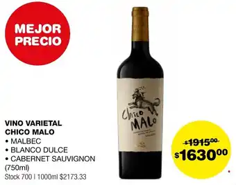 Atomo Conviene VINO VARIETAL CHICO MALO 750ml oferta