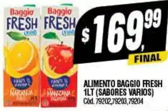 Supermercados Yaguar ALIMENTO BAGGIO FRESH 1LT oferta