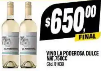 Supermercados Yaguar VINO LA PODEROSA DULCE NAT.750CC oferta