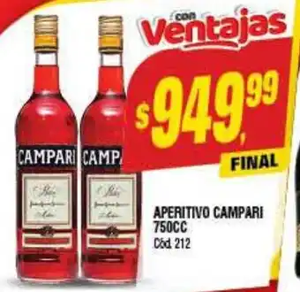 Supermercados Yaguar APERITIVO CAMPARI 750CC oferta