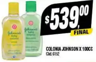 Supermercados Yaguar COLONIA JOHNSON X 100CC oferta