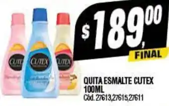 Supermercados Yaguar QUITA ESMALTE CUTEX 100ML oferta