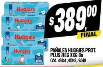 Supermercados Yaguar PAÑALES HUGGIES PROT. PLUS.REG XXG 8U oferta