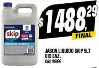 Supermercados Yaguar JABON LIQUIDO SKIP 5LT BIO ENZ. oferta