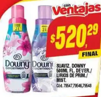 Supermercados Yaguar SUAVIZ. DOWNY 500ML oferta