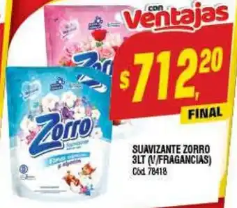 Supermercados Yaguar SUAVIZANTE ZORRO 3LT oferta