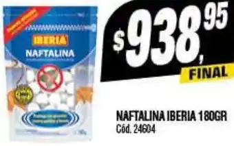 Supermercados Yaguar NAFTALINA IBERIA 180GR oferta