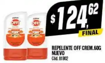 Supermercados Yaguar REPELENTE OFF CREM.60G NUEVO oferta