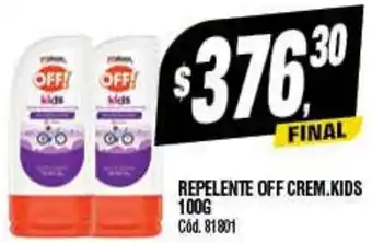 Supermercados Yaguar REPELENTE OFF CREM.KIDS 100G oferta