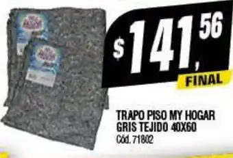 Supermercados Yaguar TRAPO PISO MY HOGAR GRIS TEJIDO 40X60 oferta