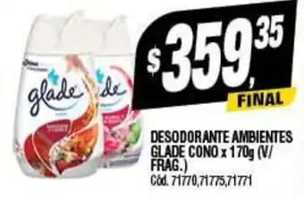 Supermercados Yaguar DESODORANTE AMBIENTES GLADE CONO x 170g oferta