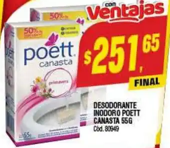 Supermercados Yaguar DESODORANTE INODORO POETT CANASTA 55G oferta