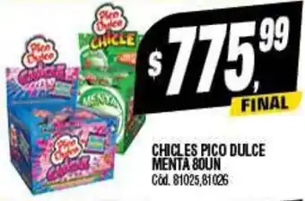 Supermercados Yaguar CHICLES PICO DULCE MENTA 80UN oferta