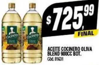 Supermercados Yaguar ACEITE COCINERO OLIVA BLEND 900CC BOT oferta