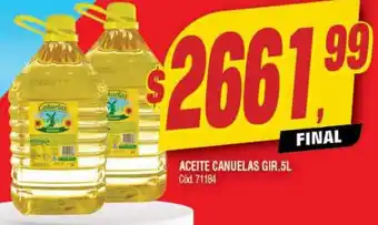 Supermercados Yaguar ACEITE CANUELAS GIR. 5L oferta